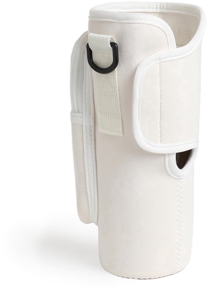 Waterfleshouder 40 oz - Inclusief Telefoonvak - Verstelbare Schouderband in Beige