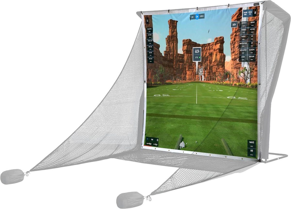 Golf Impact Scherm - Projectiescherm Rijnet - Indoor Golf Training - 4K Projecteerbaar Oppervlak - 24 x 25 MTR - Wit