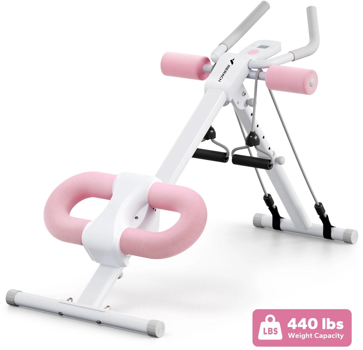 Velori Buikspiertrainer - Ab Trainer - Core Trainer - Opvouwbaar Buikspieroefeningsapparaat - Verstelbare Ab Machine met LCD Display - Kniebescherming - Max. Belastbaar 200 kg