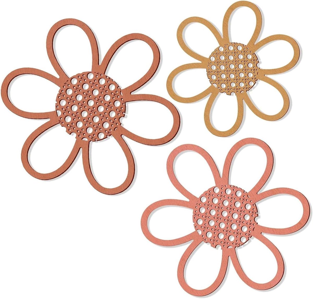 Bloemen Wanddecoratie - Boho Decoratie - Kamer Opfleuren - Set van 3 - 3 Maten - Multicolor