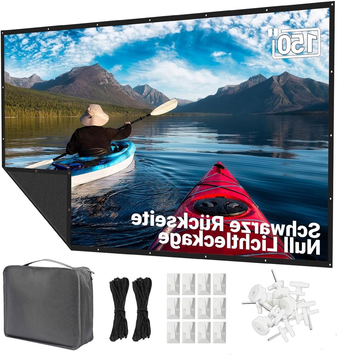 Projectiescherm - Beamerdoek - Thuisbioscoop creëren - Verbeterde zwarte achtergrond - 150 inch - Wit