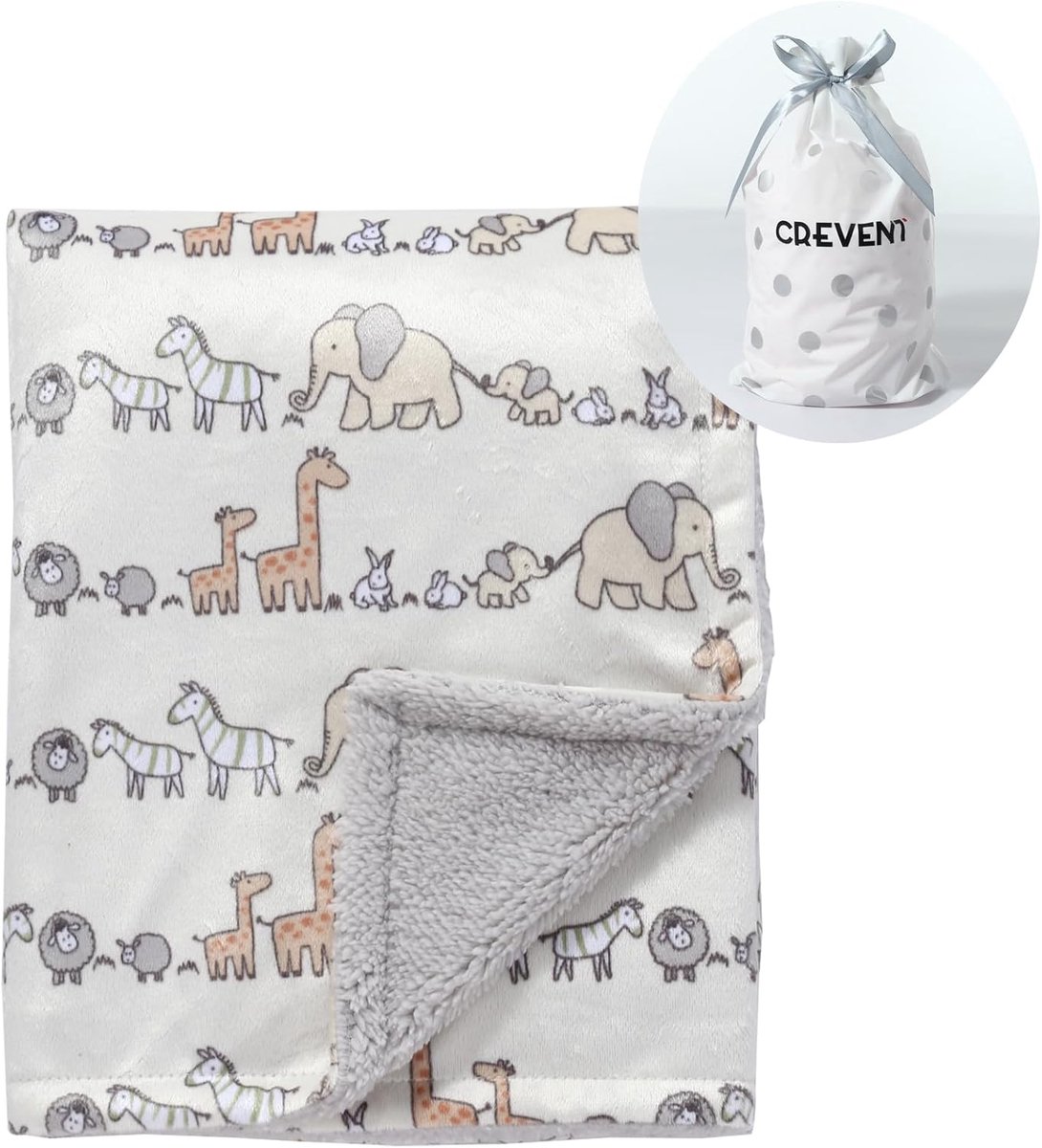 SnelShoppen - Luxe Baby Dekentje - 75x100cm - Zacht Pluche Ontvangstdekentje voor Jongens en Meisjes - Sherpa Achterkant - Veilig en Duurzaam - Schatt