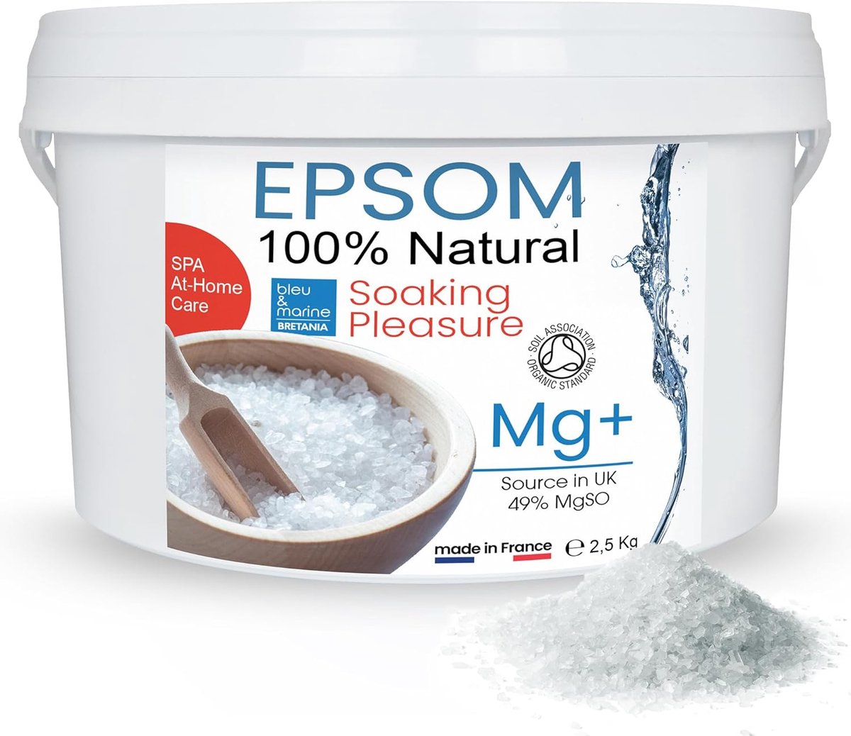 SnelShoppen - Epsomzout 2,5 kg - 100% Natuurlijk Ontspanning en Huidverzorging - Peeling, Bloedcirculatie Bevordering, Ontgifting, Spierontspanning, B