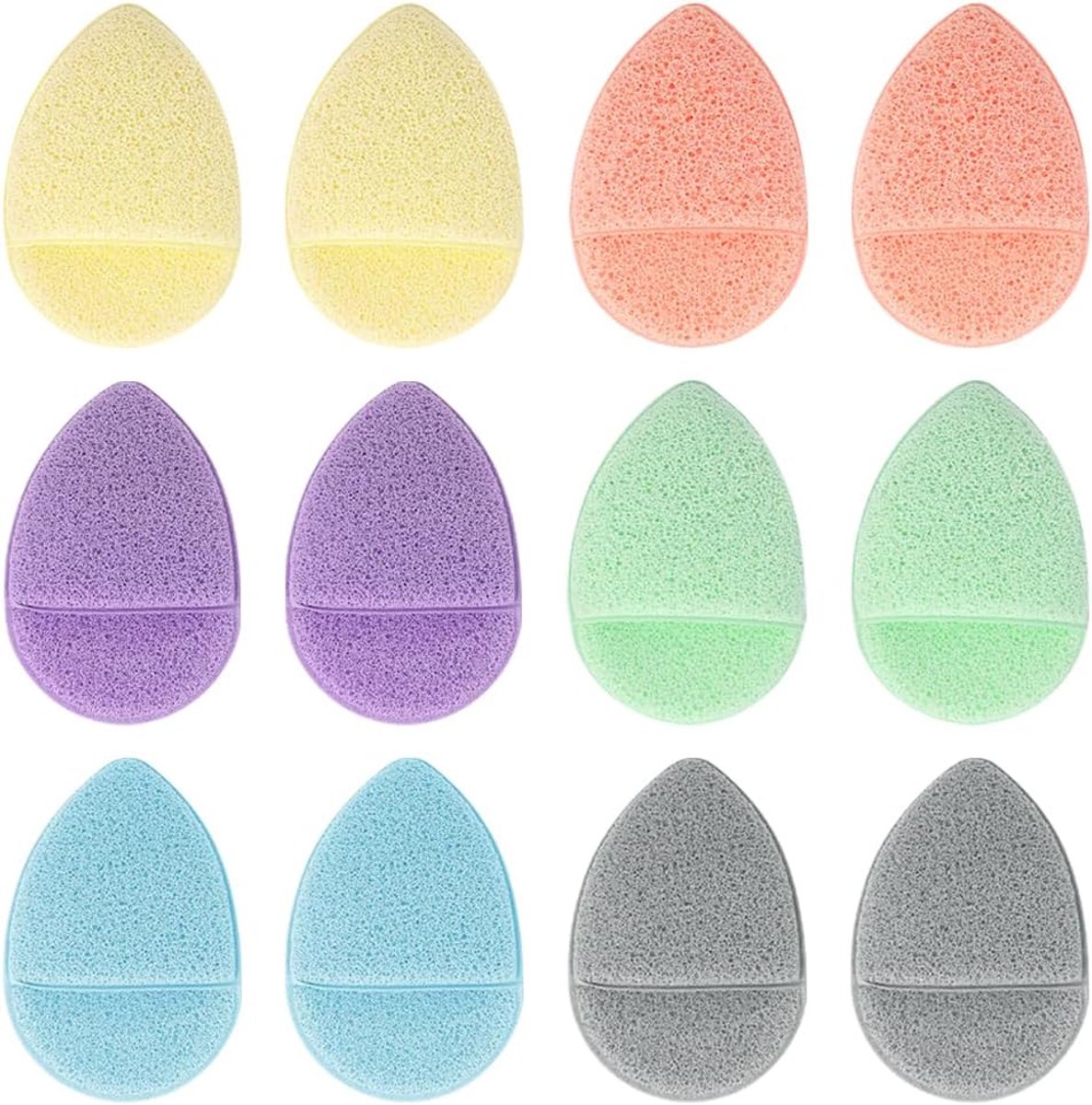 SnelShoppen - 12 Stuks Gezichtsponsen voor Reiniging - Zachte Exfoliërende Pads, Bad Spons, Herbruikbare Puff voor Diepe Porie Reiniging - Kleuren: Pa