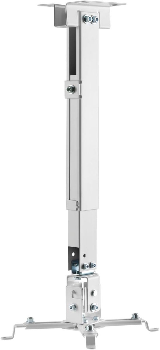 SnelShoppen - Universele Projector Wandbeugel - Verstelbare en Kantelbare Beugel voor Projector - Hoogwaardige Staal - Wit - Geschikt voor Plafond en