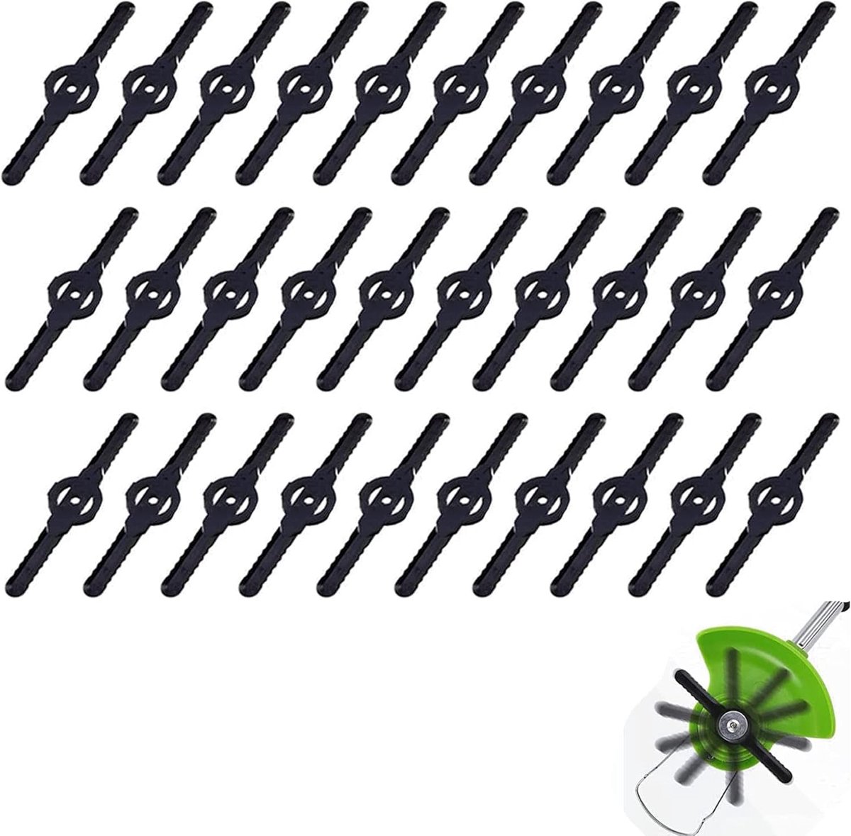 SnelShoppen - 30PCS Vervangende Grastrimmer Bladen Plastic Universele Blades Tuinaccessoires Voor 3-in-1 Maaiers, Mini Maaiers en Trimmers - Hoogwaard