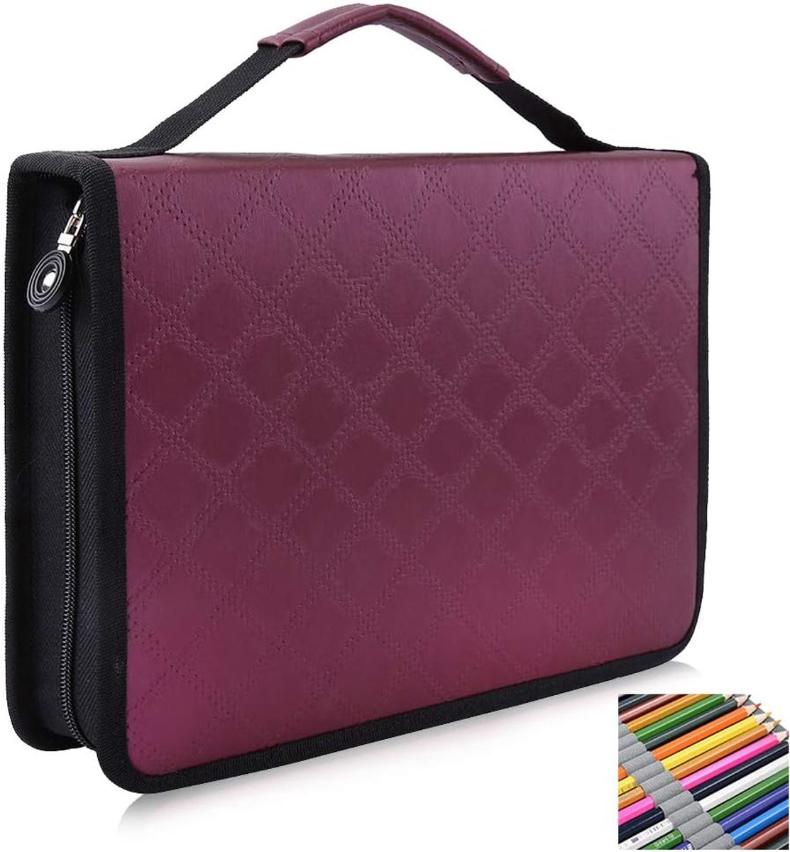 SnelShoppen - 150 Slots PU Leather Pencil Case - Grote Capaciteit Organizer met Handgreep - Waterdichte Stationery Houder voor School, Kantoor en Crea