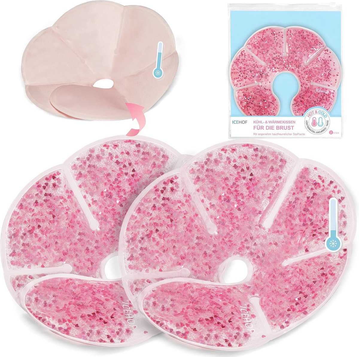 SnelShoppen - ICEHOF Borstkoeltas (2X) met Opbergtas, Koel Pads voor Borstvoeding, Koeltas, Gel Borstvoedingsaccessoires, Ideaal voor Moeders