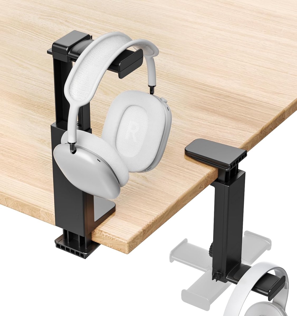 SnelShoppen - Universele Kosker Headset Houder voor Gaming en Kantoor - Bureau Bevestiging tot 5 cm - Ruimtebesparend en Organisatie - Zwart