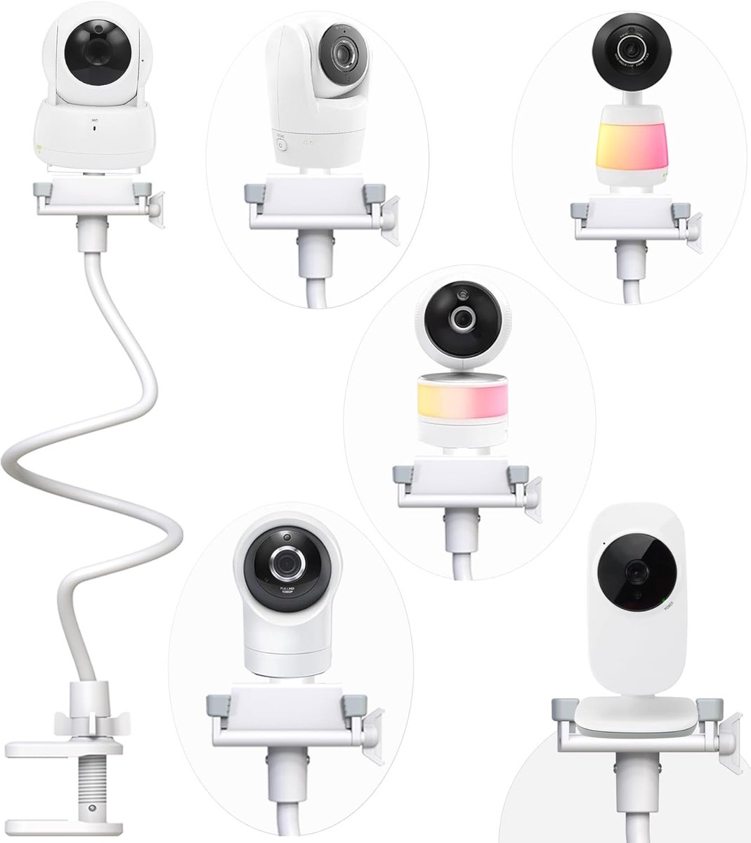 SnelShoppen - Babyfoonhouder Camerahouder voor Leapfrog en VTech Babyfoons - Flexibele Standaard voor Optimale Weergave - Geschikt voor 4 Camera's - I
