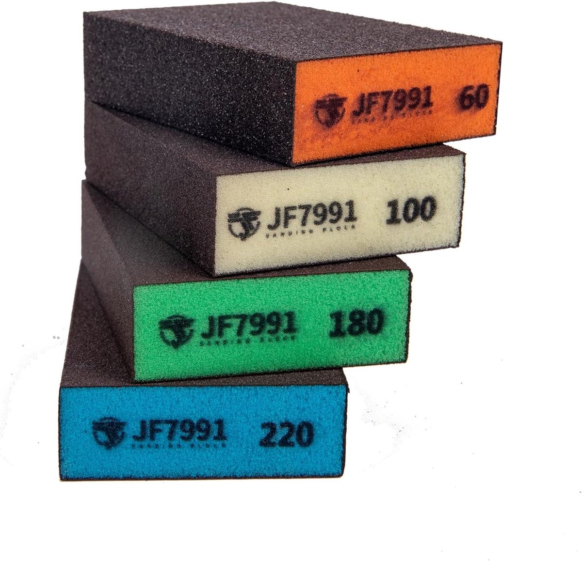 SnelShoppen - 4 x Schuur spons, schuurpad hout, schuur spons fijn, schuurmiddel 4 granulaties (60-100-180-220), schuurpapier hout, schuurpapier fijn,