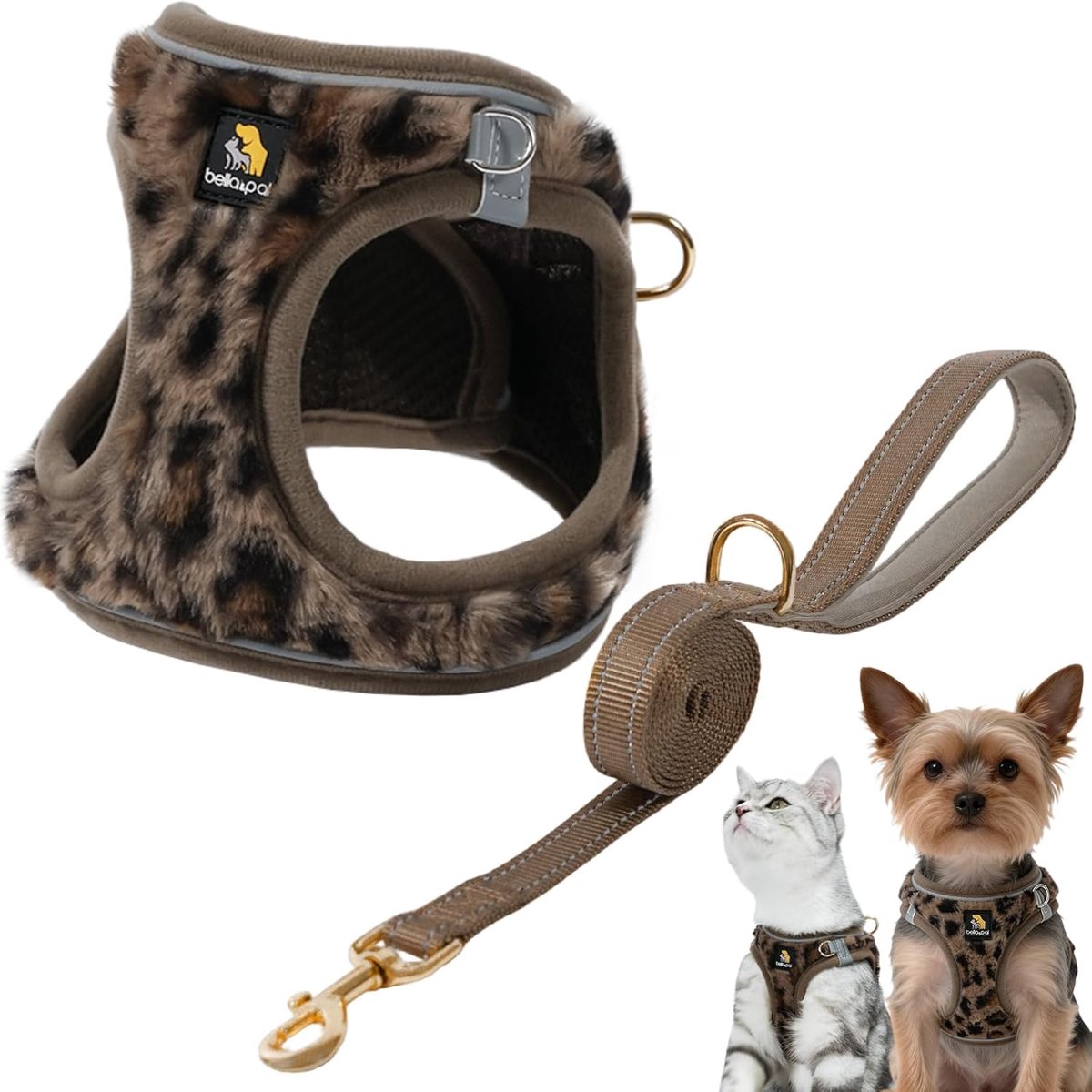 SnelShoppen - Hondenharnas en Leash Set - Stap-in Puppy Harnas - Ademend Air Mesh met Reflecterende Strips - Geen-Trek Vest voor Puppy’s/Extra Klein/K