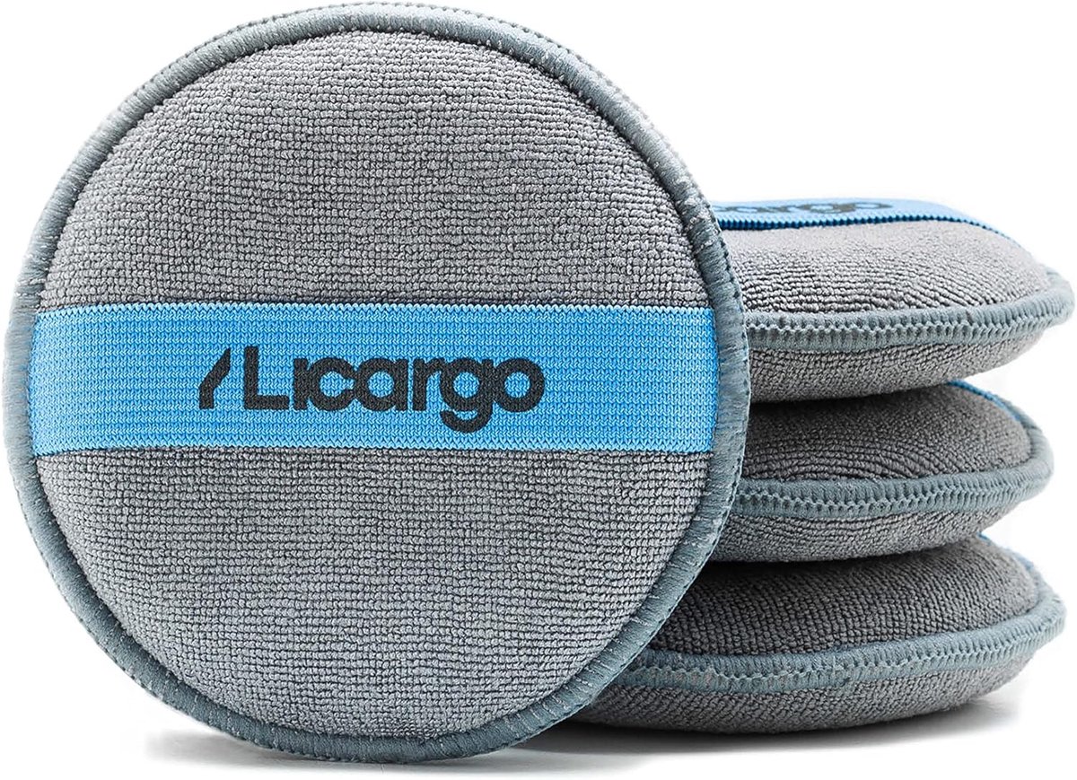 SnelShoppen - 4 x Microfiber Applicator Pads voor Handpolijsten - Polijstkussens, Wax en Verzorgingsproducten - 11 x 2 cm - Perfect voor Auto, Meubels