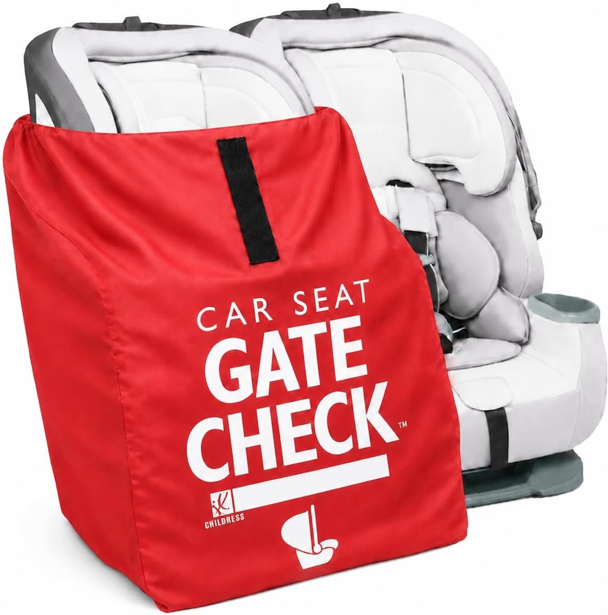 SnelShoppen - Reisbeschermtas voor Autostoelen - Beschermhoes voor Baby- en Peutersstoelen - Rood - Inclusief Handvat en Identificatiedoos - Ideaal vo
