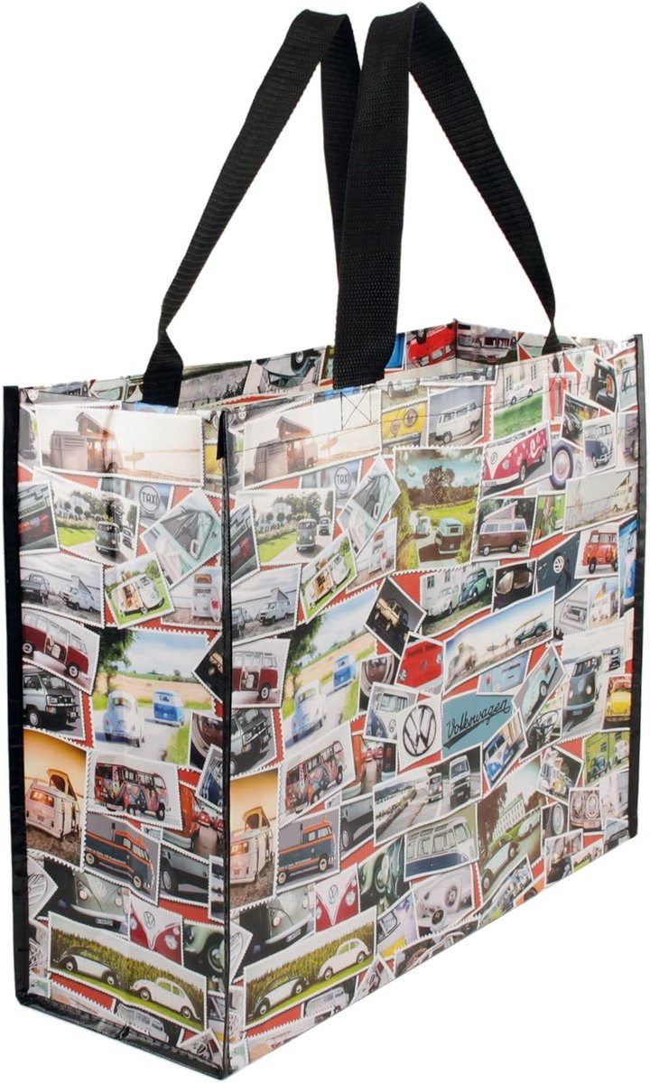 SnelShoppen - Shopping Bag Volkswagen T1 Bus Transporter - Robuuste Recyclebare Tas - Ideaal voor Boodschappen, Feest, Camping en Meer - Stijlvol en D