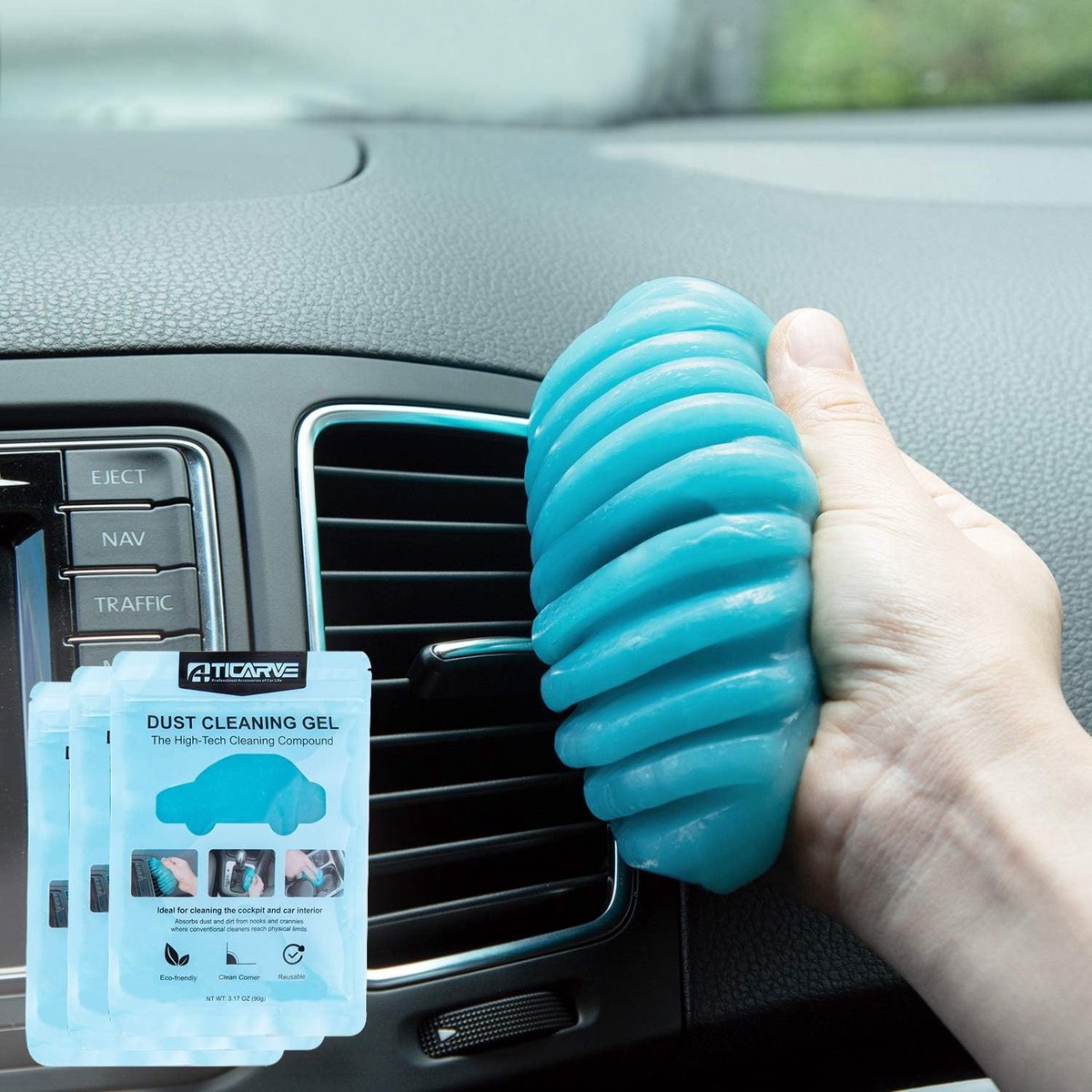 SnelShoppen - Auto Reinigingsgel voor Interieur, Flexibele en Zachte Keyboard Cleaner, Eco-vriendelijk Schoonmaakmiddel, Universele Stofreiniger voor