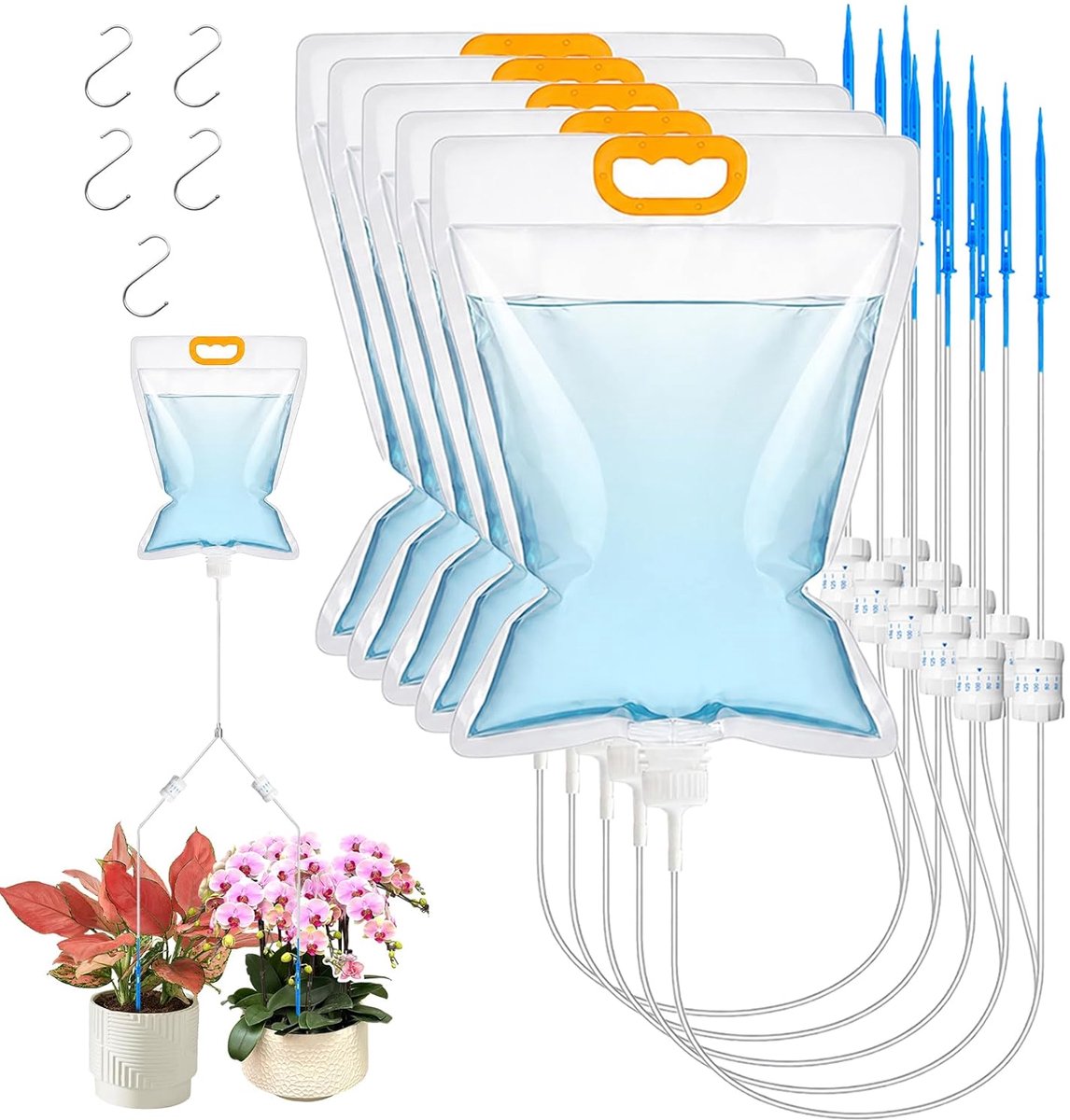SnelShoppen - 5x 3.5L Plant Irrigatie Drip Irrigatiezak Automatisch Wateringssysteem voor Binnenplanten met Witte Controleklep - Perfect voor Vakantie