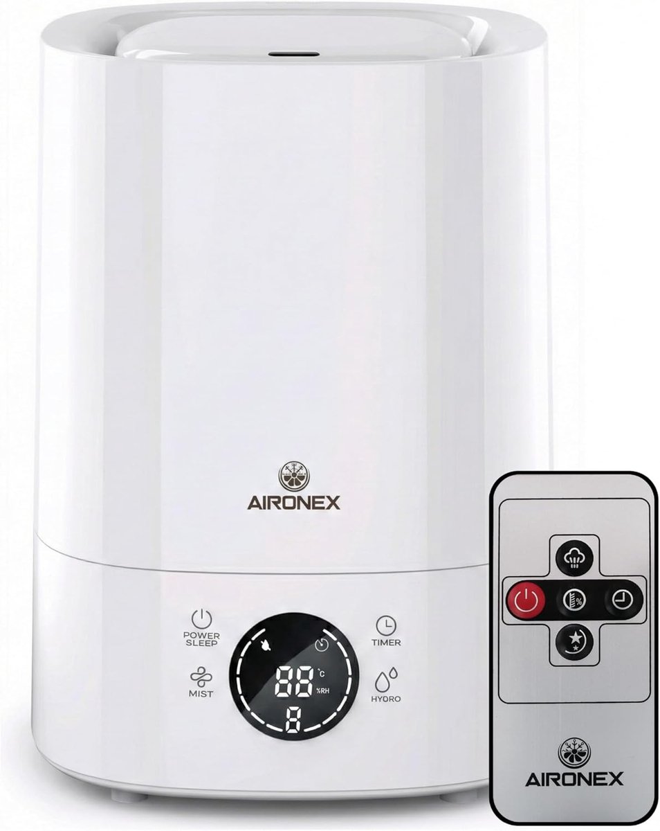 SnelShoppen - Humidifier 6 L - Top Fill Aroma Luchtbevochtiger - Geschikt voor Woonkamer, Kantoor, Babykamer, Slaapkamer - Continu 24 Uur Mist