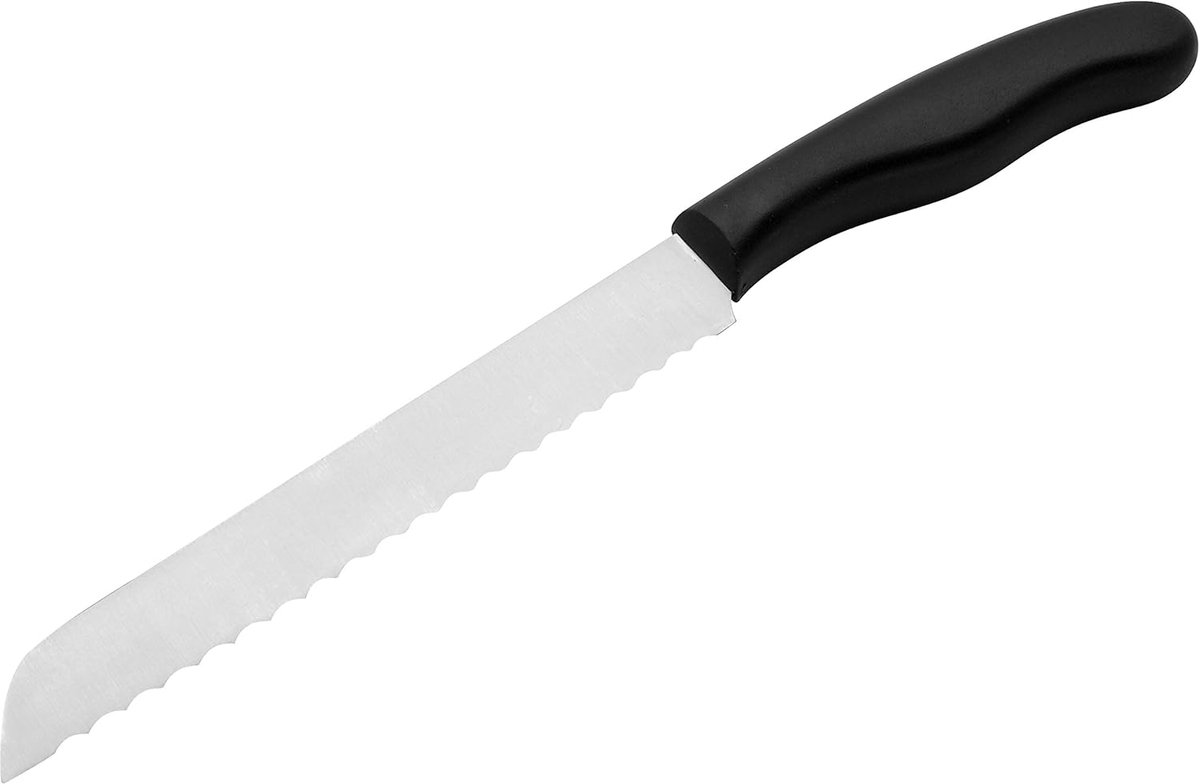 SnelShoppen - Professionele Broodmes RVS 30cm met Bescherming - Zilveren Snijmes voor Keuken, Feest en Camping - Ideaal voor Vers Brood en Gebak