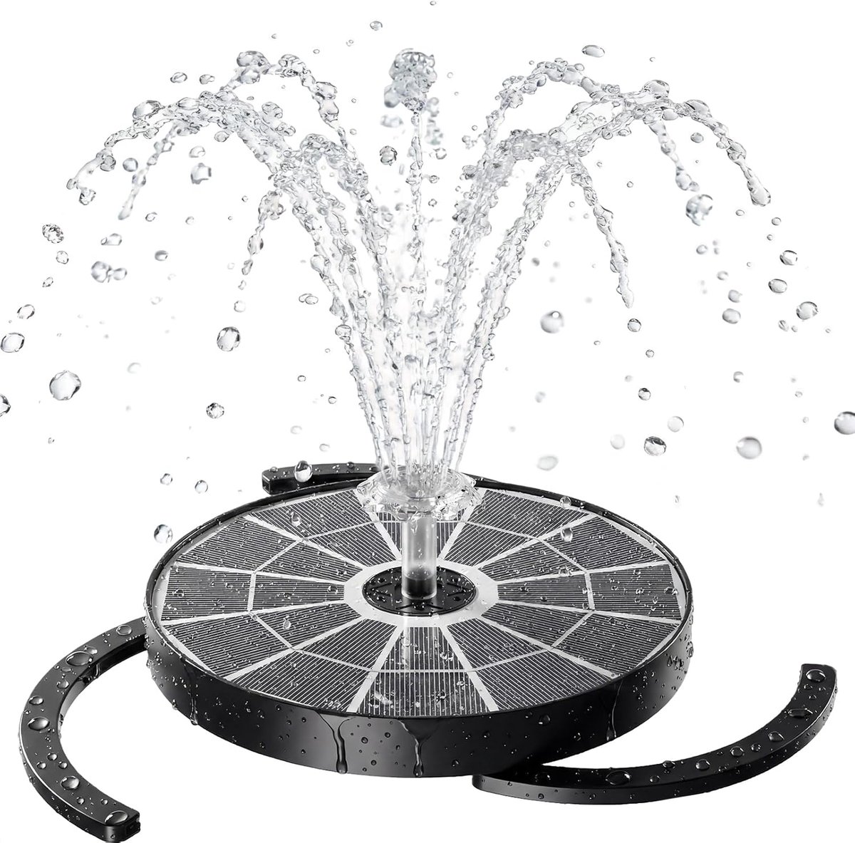 SnelShoppen - Solar Fountain Pomp 3.7W voor Tuin - 4 Spray Effecten - Duurzame Zonne-energie Waterpomp voor Vogelbad, Vijver en Tuin Decoratie