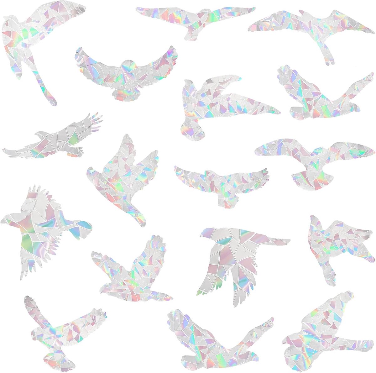20 stuks Anti-Collision Raamstickers voor Vogels - Reflecterend, Lichtdoorlatend, Vinyl