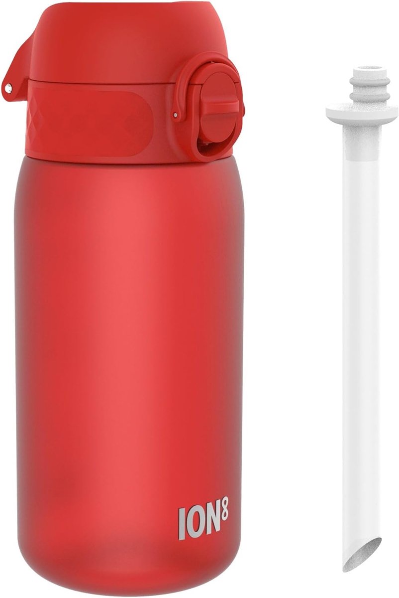 Thijox - Kinder Waterfles Met Rietje 350 ml, Lekvrij, Makkelijk te Openen, Veilig Sluiten, Vaatwasserbestendig, BPA-vrij, Draaghendel, Hygiënisch Klap