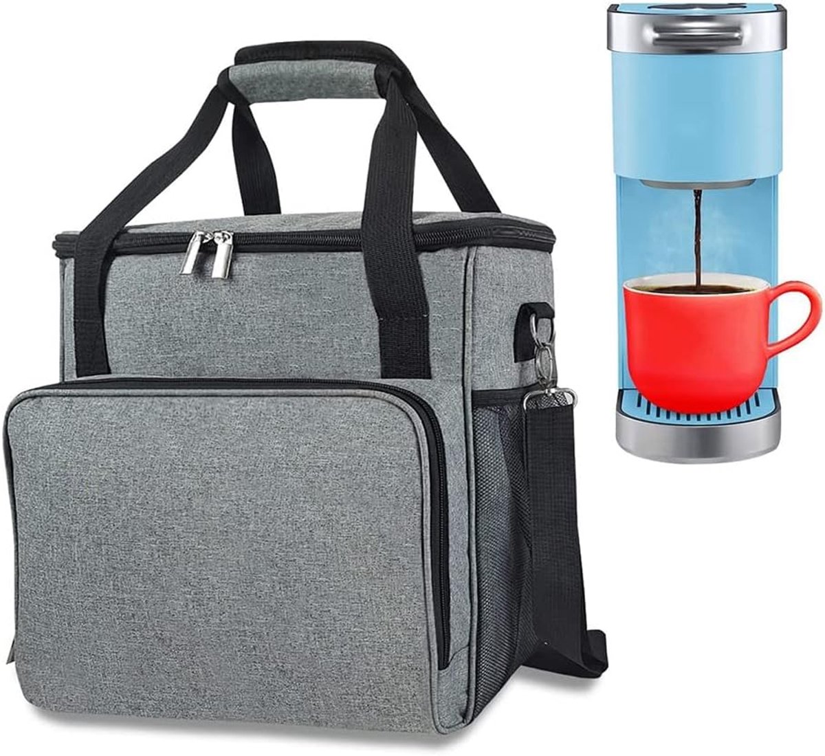 Thijox - Reistas voor Koffiemachine, Draagbare Espresso Organizer met Zachte Vulling, Bagageriem, Ideaal voor Reizen en Camping