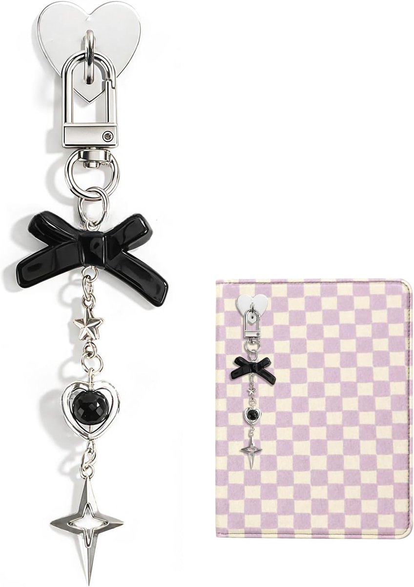 SnelShoppen - Charm Necklaces voor Kindle en iPhone, Schattige Telefoon Charms voor E-Readers en Smartphones, Zwarte Ribbon Design, Perfecte Boek Acce