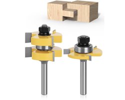 8 mm Freesbit Set Router Houtbewerking - Groef en Tong - Hout Snijgereedschap