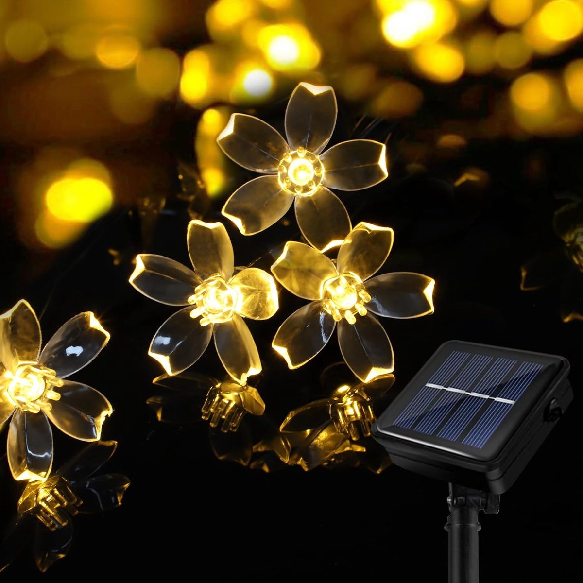SnelShoppen - Solar Fairy Lights Buiten - 40 LED Bloemen, Waterdicht, 8 Verlichtingsmodi voor Tuin, Terras, Balkon, Feest, Bruiloft