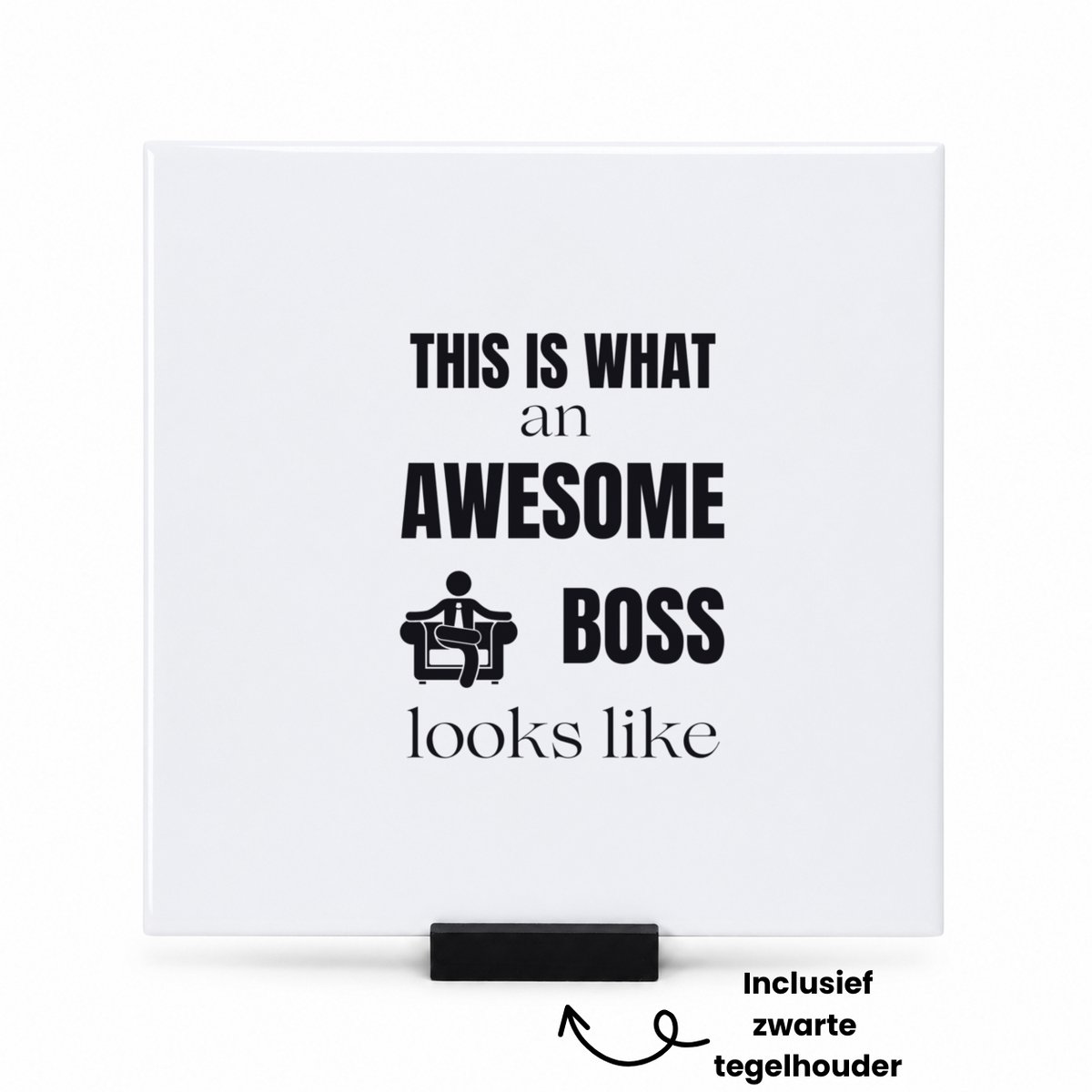 Hacebo this is what an awesome trainer looks like tegeltje met tegelhouder - Trainer - cadeau trainer - tegeltjes met tekst - cadeau - coach cadeau - bedankt voor alles - spreuktegels - 15x15 CM Wit