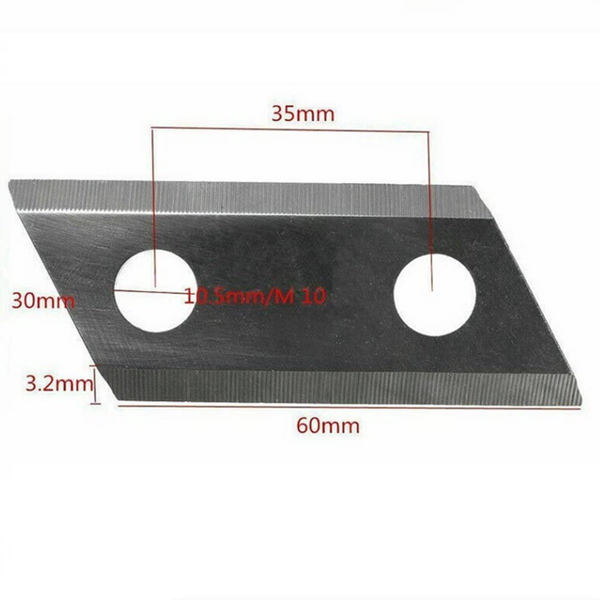 SnelShoppen - 2x Shredder Chipper Blade voor Tuinmachines - Eco Vervangingsbladen voor Houtversnipperaars - Metaal - 30x60 mm - Geschikt voor Tuinonde