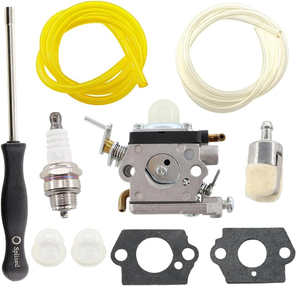 SnelShoppen - Carburetor Set met Seal, Brandstofslang en Schroevendraaier voor Heggenschaar, Vervangt 596658301 voor Diverse Modellen