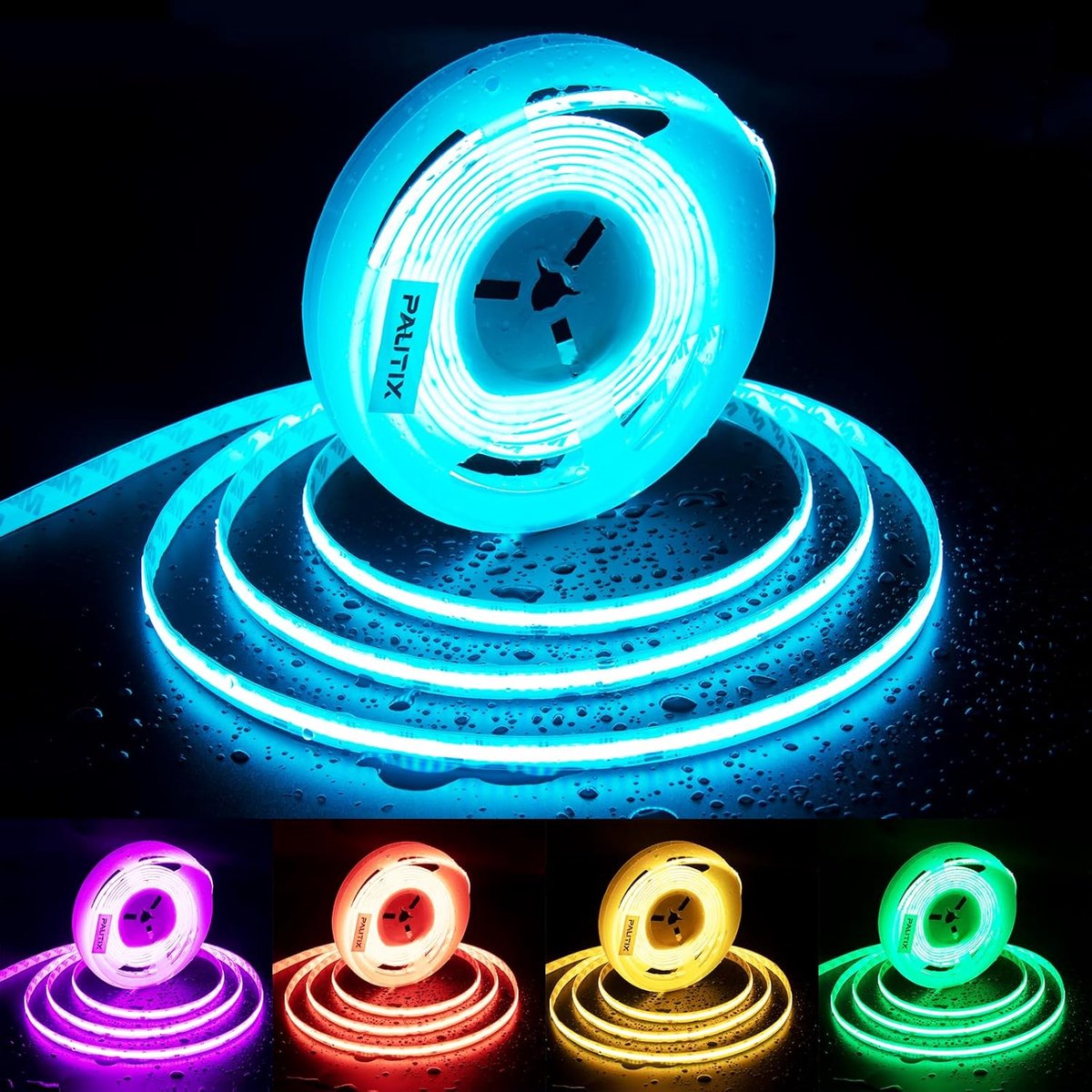 SnelShoppen - RGB COB LED Strip 10m IP65 Waterproof Dimbaar Kleurrijk 576 LEDs/m Flexibel Voor TV Woonkamer Feest DIY Decoratie