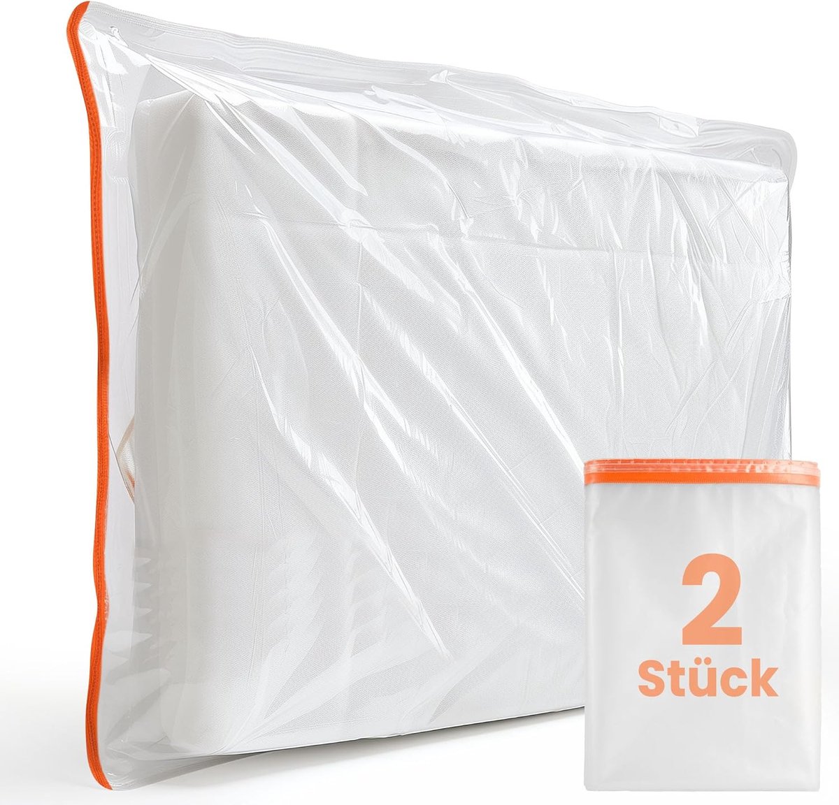 SnelShoppen - 2 Pack Matrasbeschermer 90 x 200 cm - Waterdichte en Scheurbestendige Opberg- en Verhuiscover - Herbruikbare Matrasbescherming