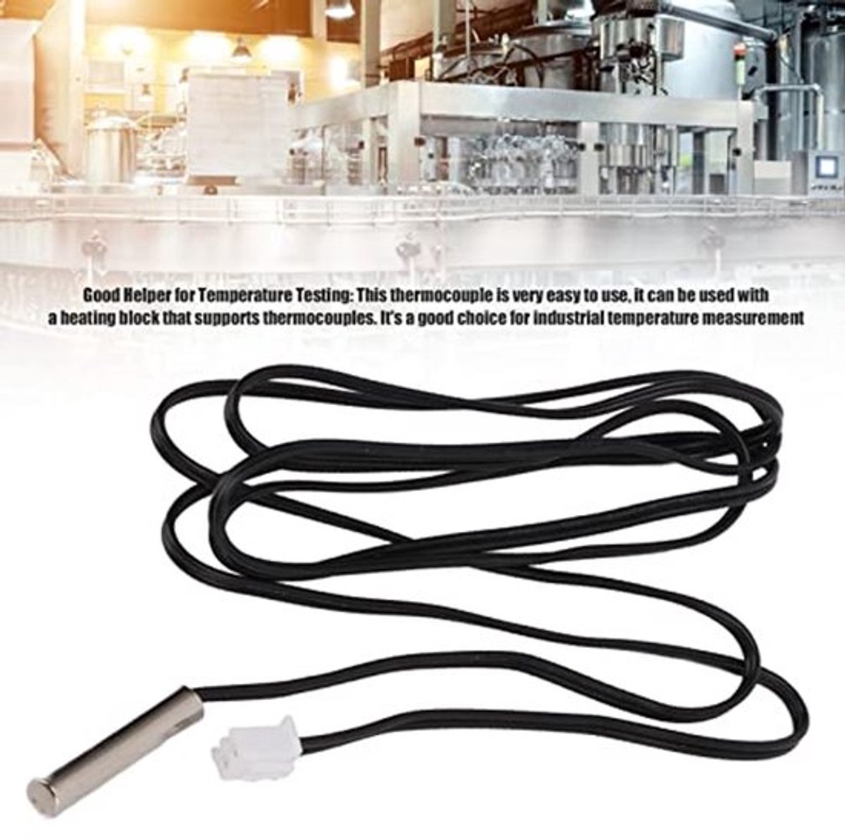 B3950 NTC Thermokoppel, 10k RVS Temperatuursensor Waterdicht en Hoge Nauwkeurigheid voor Temperatuurmeting (2M)