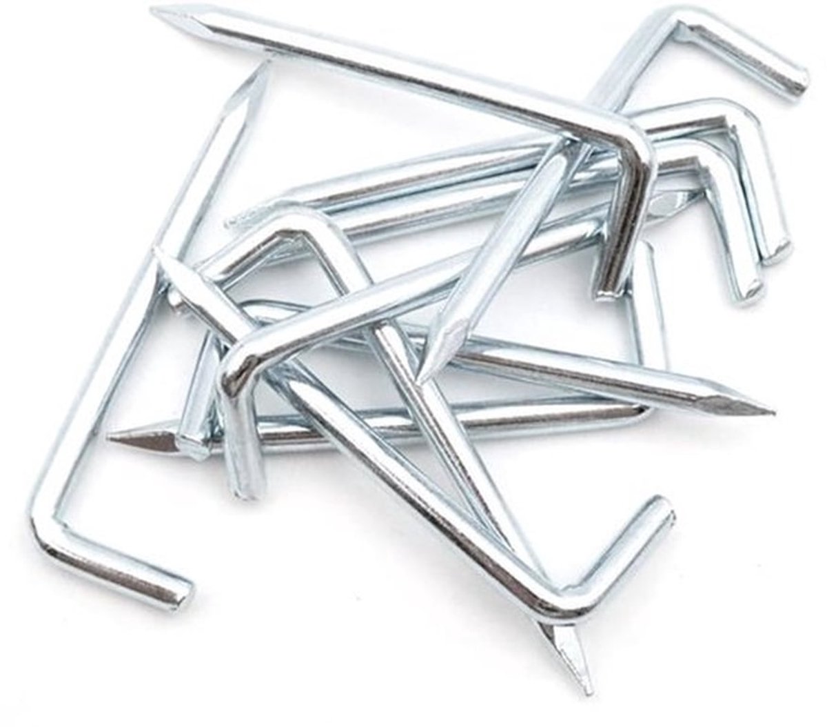 10 x Rechte Penhaken - Stalen Wandhaken - Glanzend Verzinkt - 20 x 2,5 mm