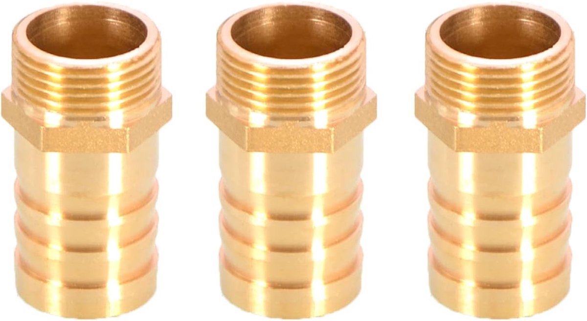 3PCS Messing Barbed Wire Slangfitting Koppeling 25mm naar 3/4" Mannelijke BSP Draad Aansluiting voor Tuin en Waterleiding