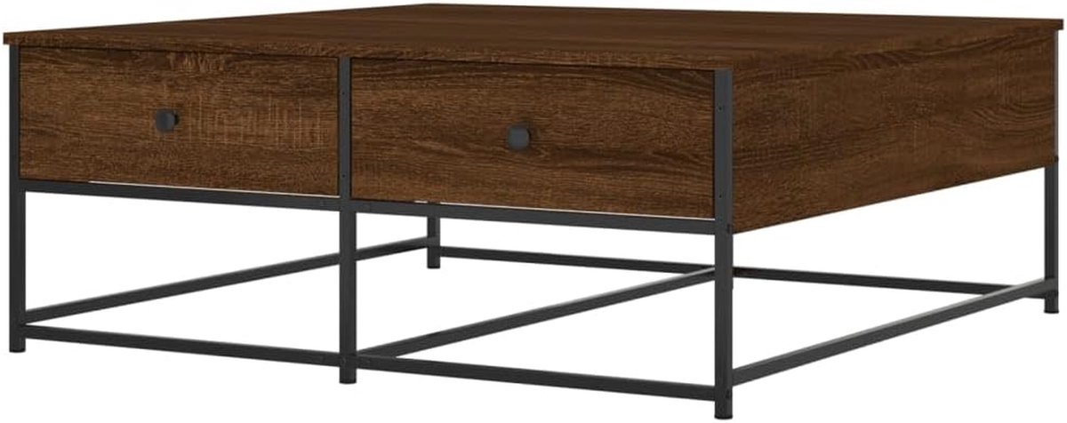 Salontafel met Laden - Bijzettafel Woonkamer - Woonkamer Inrichten - Stevig Metalen Frame - 100 x 99 x 40 cm