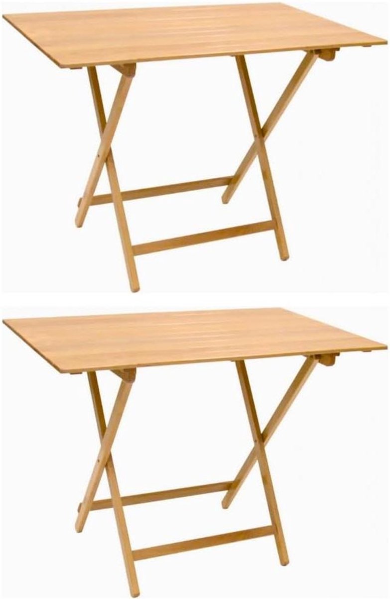 Klaptafel Set - Buiten Tafel - Extra Werkruimte - Ruimtebesparend Model - 80 x 60 x 75 cm - Naturel Beukenhout