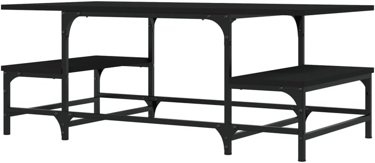 Salontafel - Bijzettafel Koffietafel - Woonkamer Decoratie - Veel Opbergruimte - 100 x 50.5 x 40 cm - Zwart