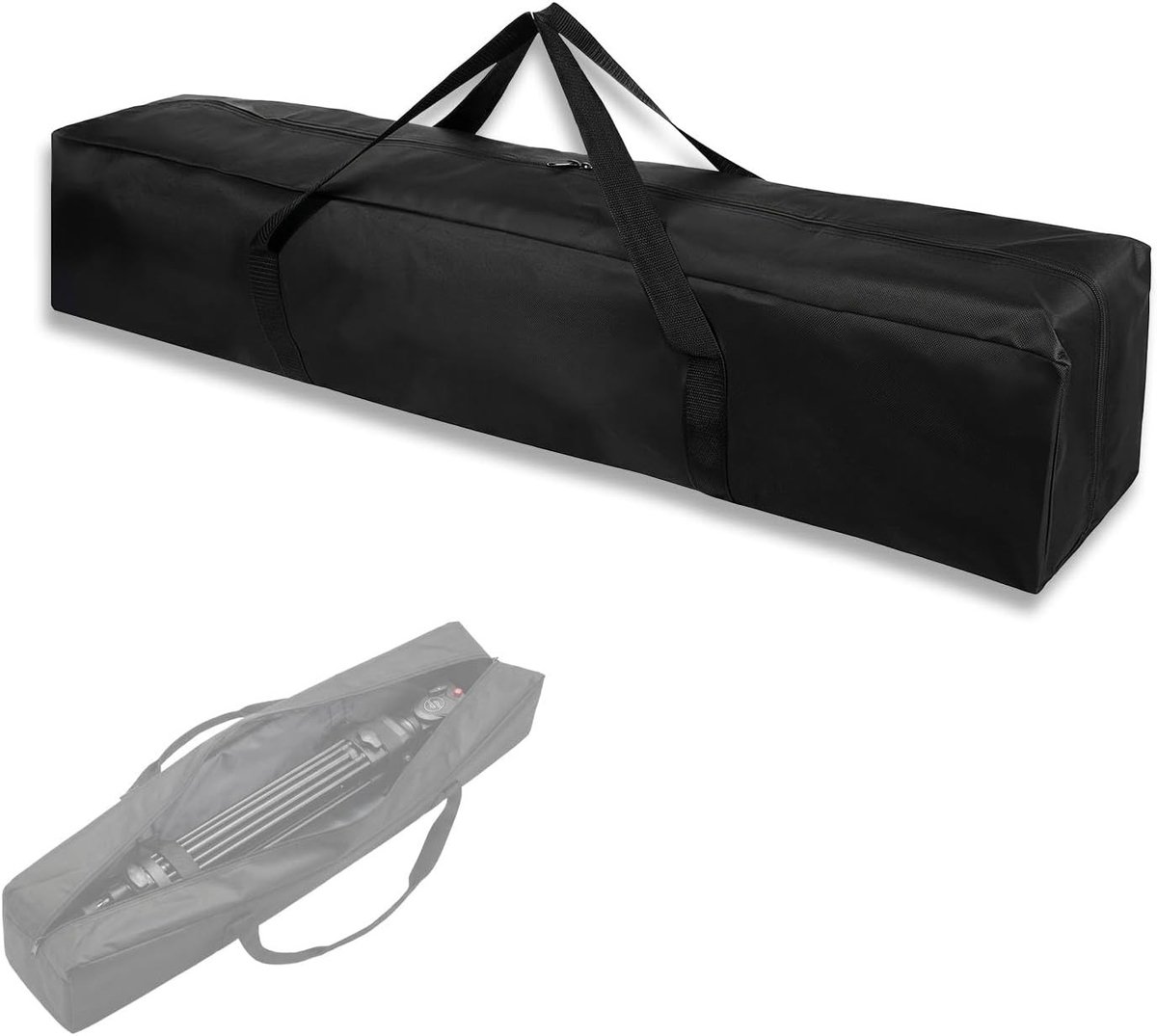 Ritstas met ritssluiting, 120 x 20 x 20 cm, waterdichte beschermhoes voor statieven, tentstokken en campinguitrusting, ideaal voor caravans en outdooractiviteiten, Zwart, 140 cm
