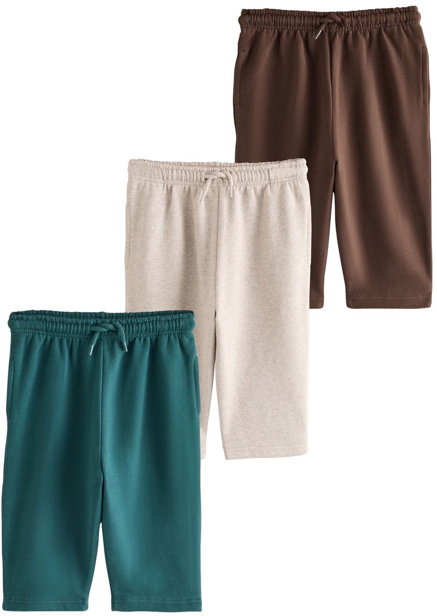 Next - Jongens - Set van 3 zachte jersey joggingbroeken - Crème