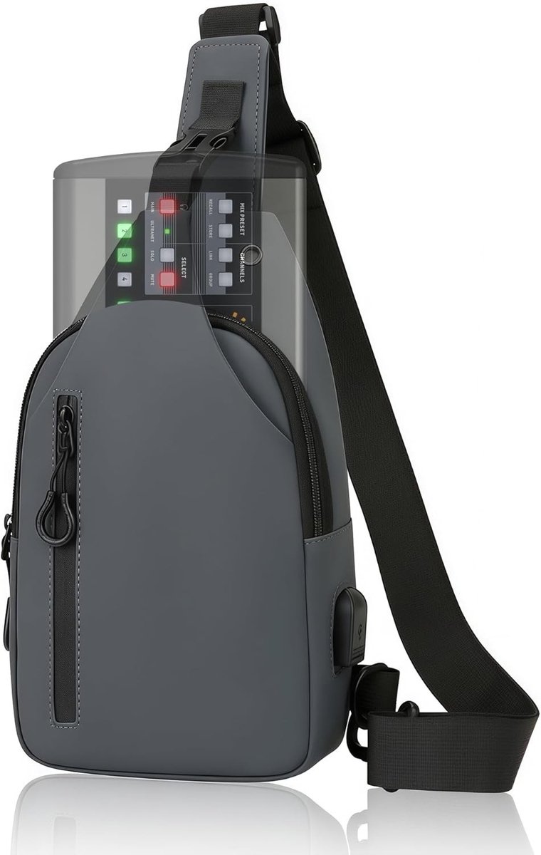 Audioapparatuurtas voor Zoom LiveTrak L6 en Roland AIRA Compact P6, draagbare crossbody-tas met kabelgat, meerdere compartimenten voor reizen en gebruiksgemak
