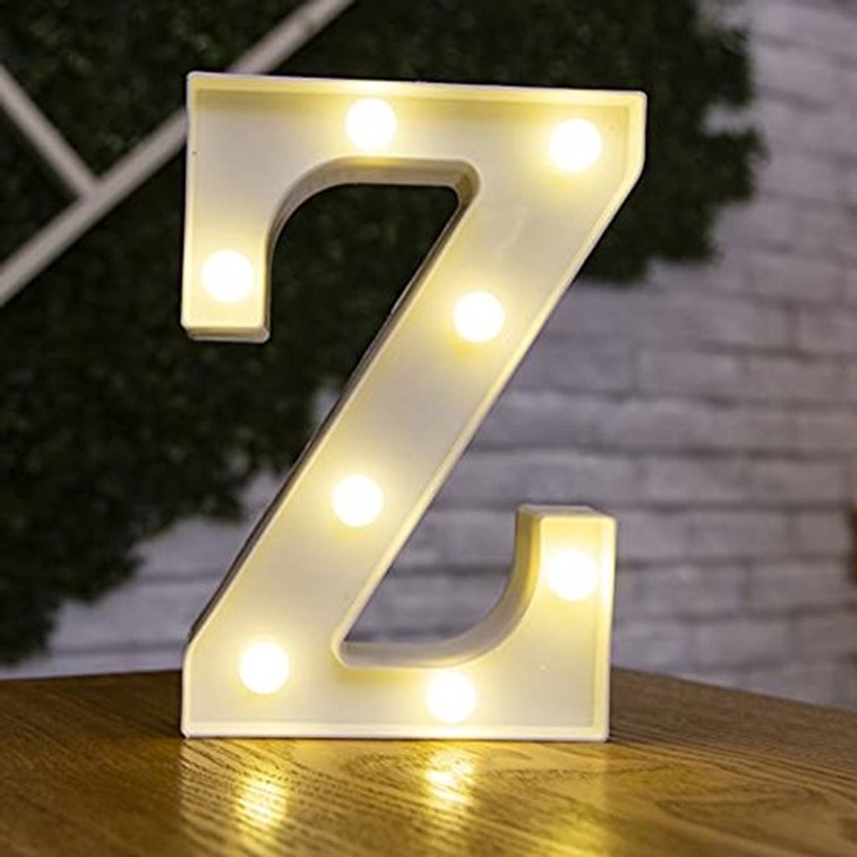 Letterverlichting LED-symboolvorm, alfabet plastic tafellampen, verlichte woorden, verjaardag, bruiloft, feest, alledaagse huisdecoratie - Z