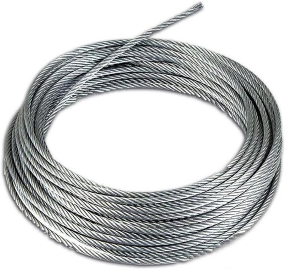 5 mm staalkabel 7x19 PVC ommanteld - 10 meter lang - voor lichtophanging en waslijn