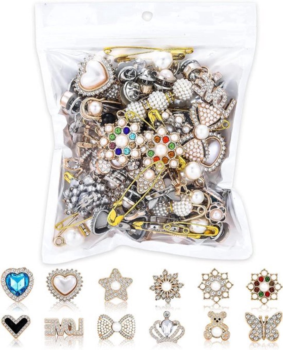 110-delige sokkenhangerset - Gouden reversspelden - Glinsterende sokkenhangers - Voor het maken van sieraden - Voor vrouwen