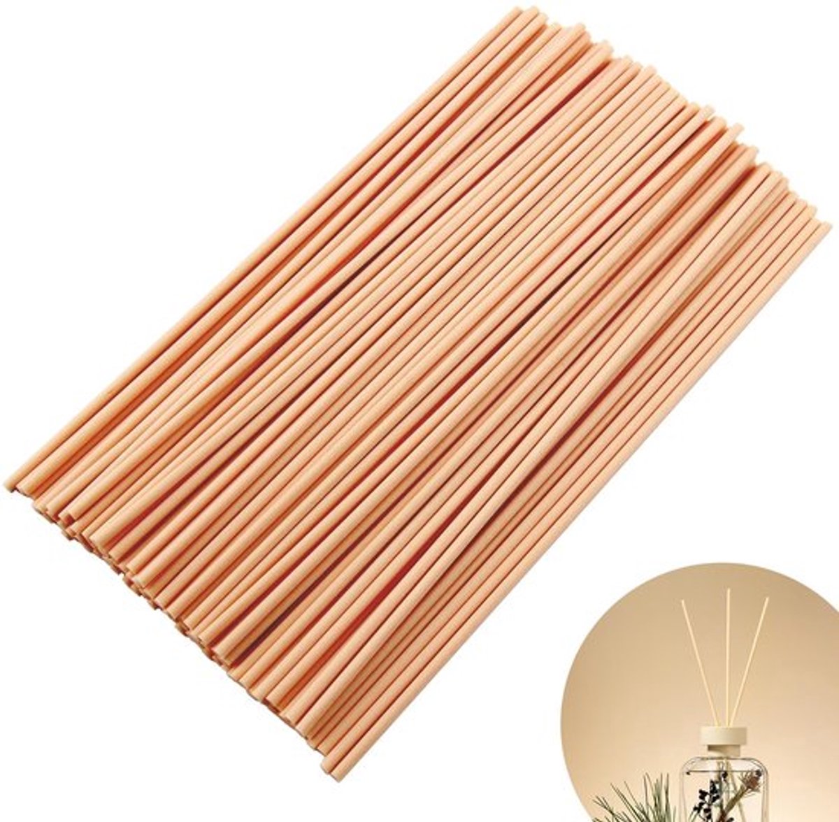 Set van 100 Wicker Diffuser Sticks - Houten Riet Sticks - Houten Riet Sticks voor Geur Dif