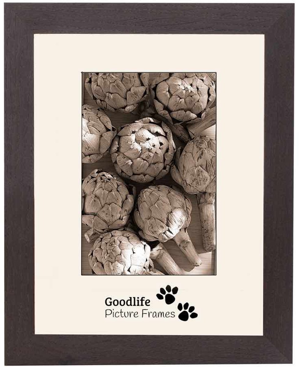 Houten Fotolijst Heritage-2 Donker Eik - 29.7X42 (DIN A3) - Helderglas - 32 mm breed profiel - Goodlife Picture Frames