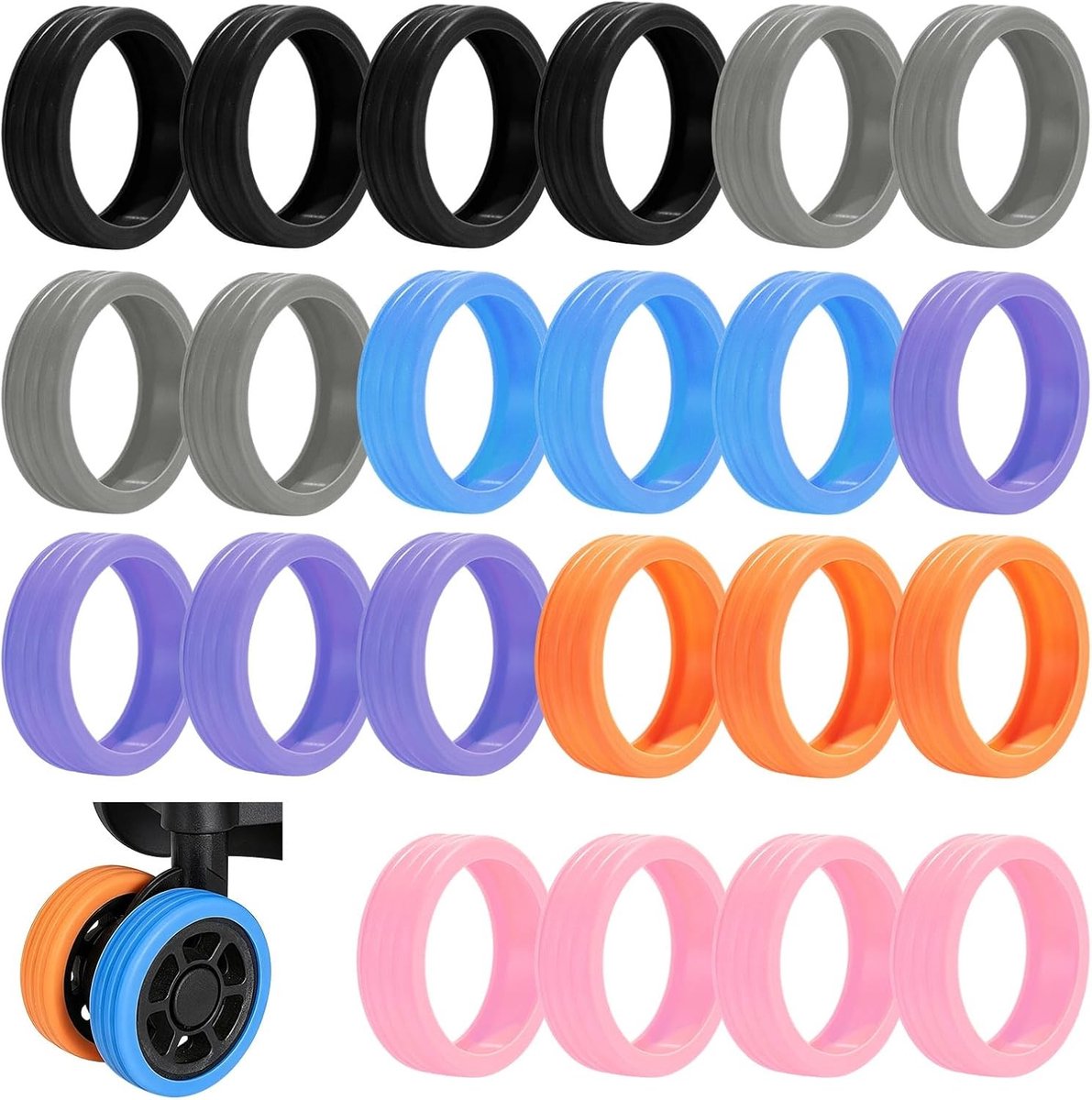 Reis Kofferwielen Bescherming, Silicone Wielenhoes voor Spinner Koffers, Geluiddemping en Slijtvastheid, Geschikt voor Diverse Reiskoffers